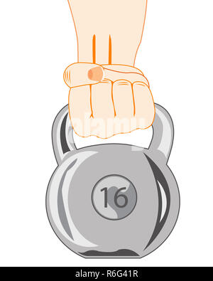 Gewicht in der Hand Stockfoto