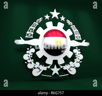 Schwerindustrie Emblem Stockfoto