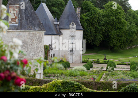 Subtile, anspruchsvoll und voller Geschmack Garten und Chateau La Chatonniere Stockfoto