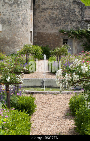 Subtile, anspruchsvoll und voller Geschmack Garten und Chateau La Chatonniere Stockfoto