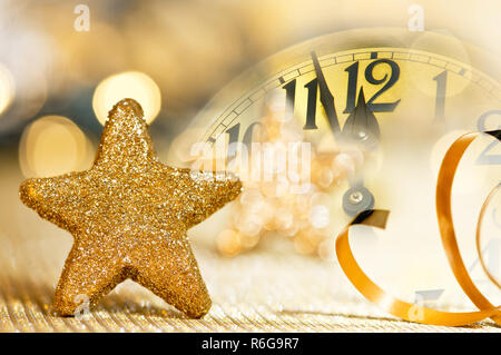 Zifferblatt vor Mitternacht Silvester Stockfoto