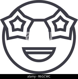 Celebrity Emoji Concept Line editable Vector, Konzept-Symbol. Celebrity Emoji Konzept lineare emotion Abbildung Stock Vektor