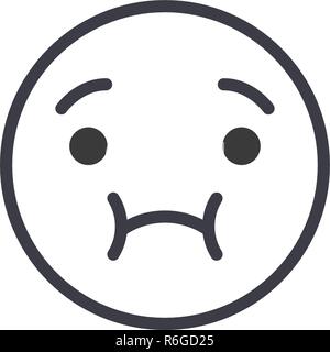Krankheitsgefühl Emoji Concept Line editable Vector, Konzept-Symbol. Krankheitsgefühl Emoji Konzept lineare emotion Abbildung Stock Vektor