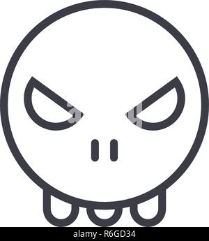 Ghost Emoji Concept Line editable Vector, Konzept-Symbol. Ghost Emoji Konzept lineare emotion Abbildung Stock Vektor