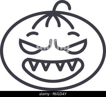 Halloween Emoji Concept Line editable Vector, Konzept-Symbol. Halloween Emoji Konzept lineare emotion Abbildung Stock Vektor