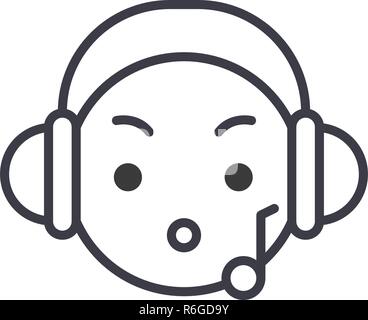 Musik Emoji Concept Line editable Vector, Konzept-Symbol. Musik Emoji Konzept lineare emotion Abbildung Stock Vektor