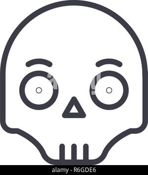 Scull Emoji Concept Line editable Vector, Konzept-Symbol. Scull Emoji Konzept lineare emotion Abbildung Stock Vektor