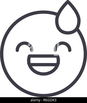 Müde Emoji Concept Line editable Vector, Konzept-Symbol. Müde Emoji Konzept lineare emotion Abbildung Stock Vektor