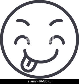 Tricky Emoji Concept Line editable Vector, Konzept-Symbol. Tricky Emoji Konzept lineare emotion Abbildung Stock Vektor