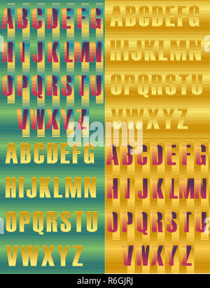 Gestreifte künstlerische Alphabete Stockfoto