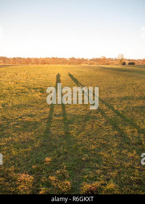 Zwei große Bein Silhouetten auf Gras Land Hintergrund Oberfläche Stockfoto