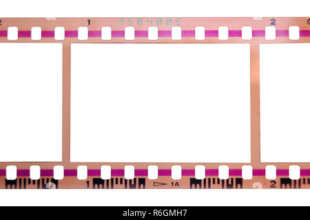 35-mm-negative Filmstreifen Frame auf weißem Hintergrund Stockfoto