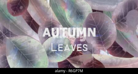 Blätter im Herbst Hintergrund Vektor Aquarell. Herbst Jahreszeit Vorlage Stock Vektor