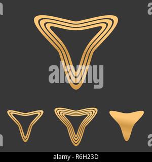 Bronze line triangle Logo Design. Stock Vektor