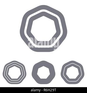 Gray Line heptagon Logo Design. Stock Vektor