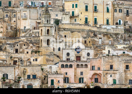 Stadtbild von Matera, der Europäischen Kulturhauptstadt 2019 Stockfoto