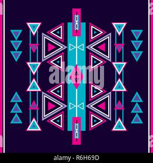 Nahtlose ethnische Tribal Muster geometrische Formen Dreieck stripe Ornament Stock Vektor