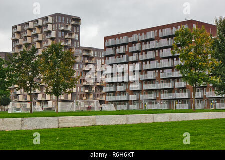 Städtische Wohnungen, Orestad, Kopenhagen, Dänemark, Skandinavien Stockfoto