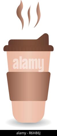 Wiederverwendbare Glas auf weißem Hintergrund. Kaffee trinken gehen. Null Abfall Vektor Stock Vektor