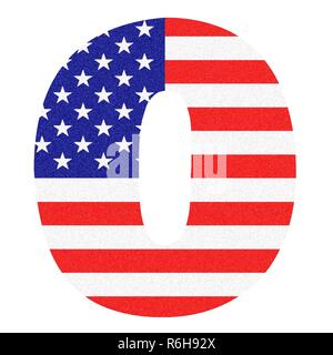 Anzahl auf die Vereinigten Staaten von Amerika Flagge Stil mit schwarzem Marmor Glitter Stockfoto