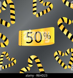 50 Prozent aus Verkauf Rabatt begrenzte Zeit gold grauer Hintergrund Stock Vektor