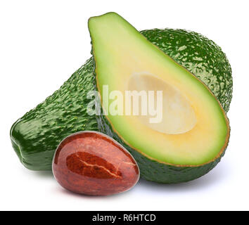 2 Avocados, isoliert Stockfoto