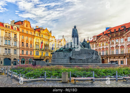 Die Jan Hus Denkmal in der Altstadt von Prag, Tschechische Republi Stockfoto