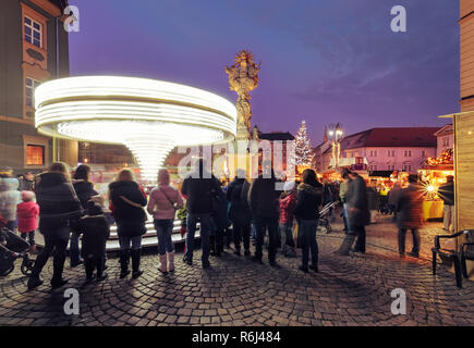 Weihnachtsfeier in der Altstadt von Brünn, Tschechien. Stockfoto