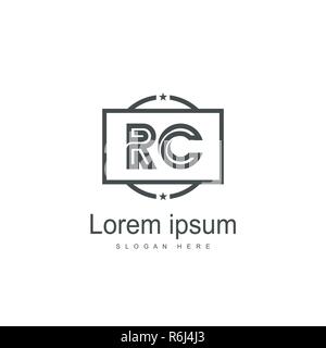 RC Logo template Design. Initial logo Template Design Stock Vektor