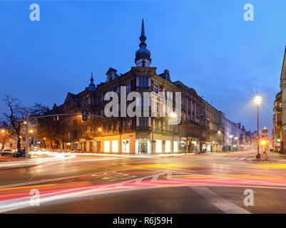 Schönes Haus auf der Straße in Gliwice, Polen, Europa. Stockfoto