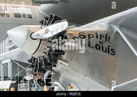 Charles Lindbergh's Geist von St. Louis replica im Evergreen Aviation & Space Museum in McMinnville, Oregon Stockfoto