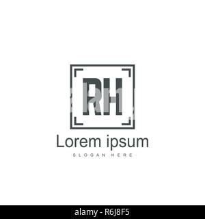RH Logo template Design. Initial logo Template Design Stock Vektor