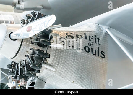 Charles Lindbergh's Geist von St. Louis replica im Evergreen Aviation & Space Museum in McMinnville, Oregon Stockfoto