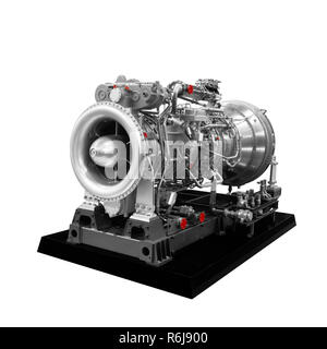 Gasturbine Aircraft Engine auf weißem Hintergrund Stockfoto