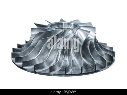 Klingen aus der Turbine Propeller. Nahaufnahme. In B/W. Ausgewählte konzentrieren sich auf den Vordergrund Stockfoto