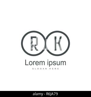 RK Logo template Design. Initial logo Template Design Stock Vektor