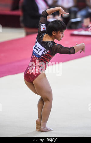 Doha, Katar. 3. November, 2018. MAI MURAKAMI konkurriert während der Frauen Fußbodenübung Event Finale Wettbewerb auf dem Aspire Dome in Doha, Katar. Credit: Amy Sanderson/ZUMA Draht/Alamy leben Nachrichten Stockfoto