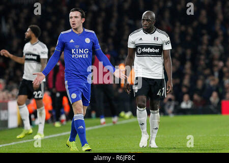 London, Großbritannien. 05 Dez, 2018. Ben Chilwell von Leicester City während der Premier League Match zwischen Fulham und Leicester City im Craven Cottage, London, England am 5. Dezember 2018. Foto von Carlton Myrie. Nur die redaktionelle Nutzung, eine Lizenz für die gewerbliche Nutzung erforderlich. Keine Verwendung in Wetten, Spiele oder einer einzelnen Verein/Liga/player Publikationen. Credit: UK Sport Pics Ltd/Alamy leben Nachrichten Stockfoto