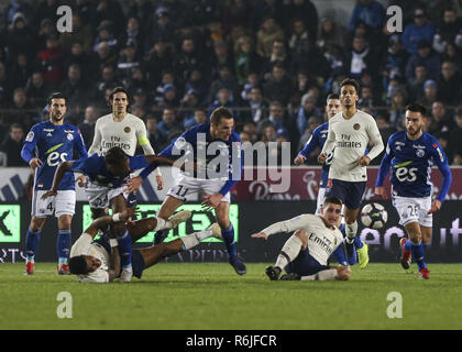 Straßburg, Frankreich. 5 Dez, 2018. Mbappe Lottin während der Französischen L1 Fußballspiel zwischen Straßburg und Paris Saint-Germain (PSG) im Stade de la Meinau Stadium, in Straßburg. Credit: Elyxandro Cegarra/SOPA Images/ZUMA Draht/Alamy leben Nachrichten Stockfoto