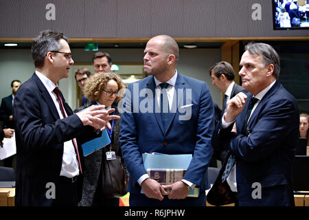 Brüssel, Belgien. 6 Dez, 2018. Theo FRANCKEN, Staatssekretärin für Asylpolitik und Migration von Belgien kommt in ein Rat für Justiz und Inneres der EU teilzunehmen. Credit: ALEXANDROS MICHAILIDIS/Alamy leben Nachrichten Stockfoto