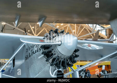 Charles Lindbergh's Geist von St. Louis replica im Evergreen Aviation & Space Museum in McMinnville, Oregon Stockfoto