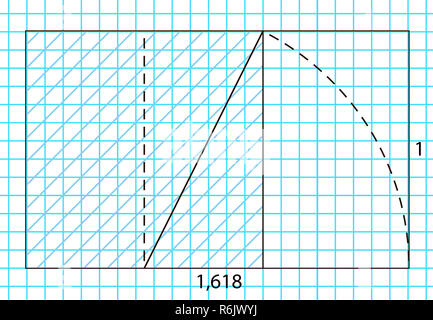 Golden ratio template Vector, Göttliche Proportionen, goldenen Anteil. Universal Bedeutungen. Stockfoto