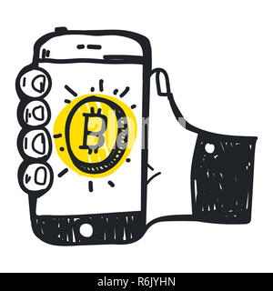 Vektor abstrakte Abbildung bitcoin Technologie Stockfoto