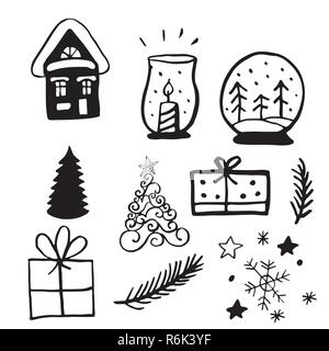 Weihnachten, Neujahr Design Elemente. Stock Vektor