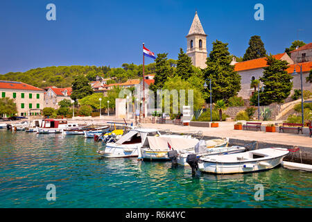 Prvic Luka insel Village Waterfront anzeigen Stockfoto