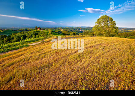 Grüne Landschaft der Region Medjimurje Blick vom Hügel Stockfoto