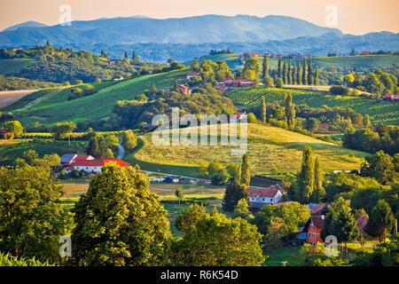 Grüne Landschaft der Region Medjimurje Blick vom Hügel Stockfoto