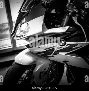 Die Front eines modernen BMW S 1000 RR Sport Bike. Stockfoto