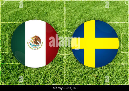 Mexiko vs Schweden Fußballspiel Stockfoto