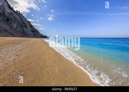 Egremni Strand in Lefkada, Ionion Meer, Griechenland Stockfoto